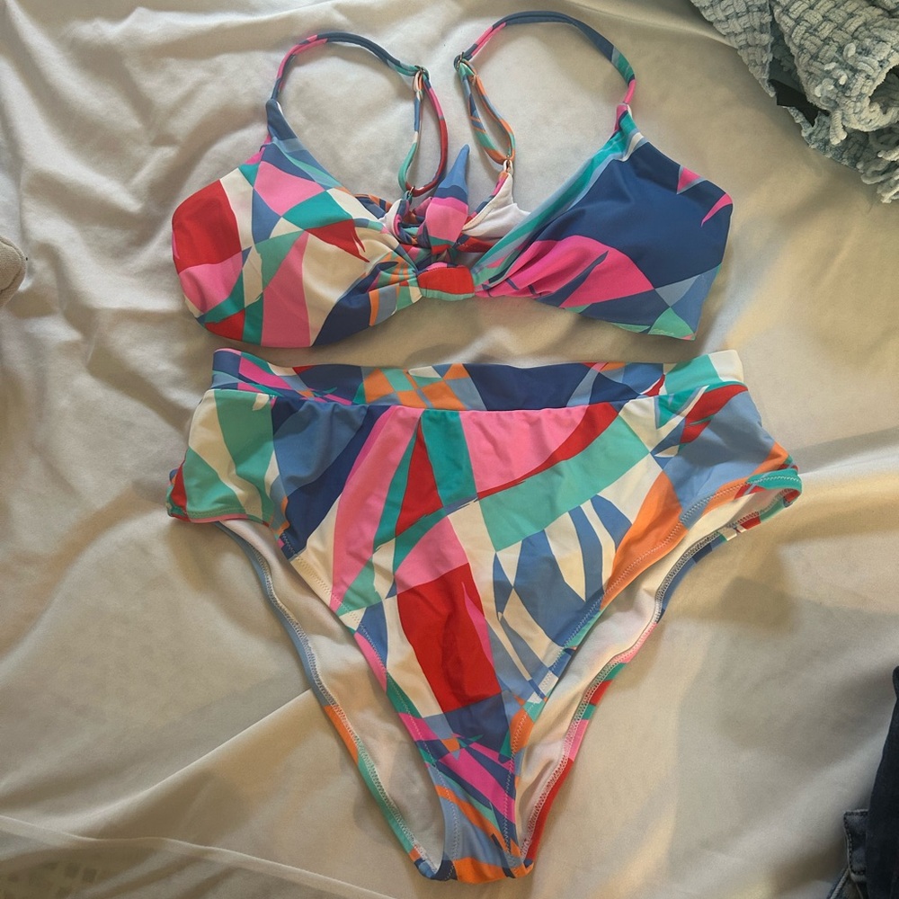 Raisins Multicolor Geometric Bikini